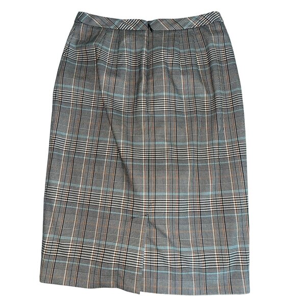 Talbots Petite Plaid Pencil Skirt Side Button Sz  2P Fully Lined Scholar Classic - Picture 4 of 9